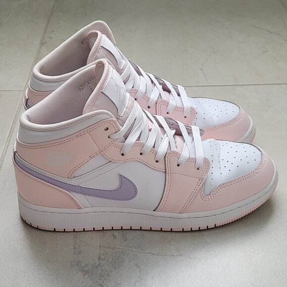Nike Air Jordan 1 Mid GS Pink Wash Violet Frost Size 7Y/8.5W - Picture 6 of 12